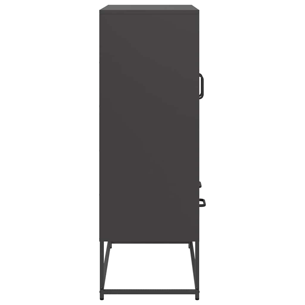 Visoka komoda crna 68x39x111,5 cm od čelika