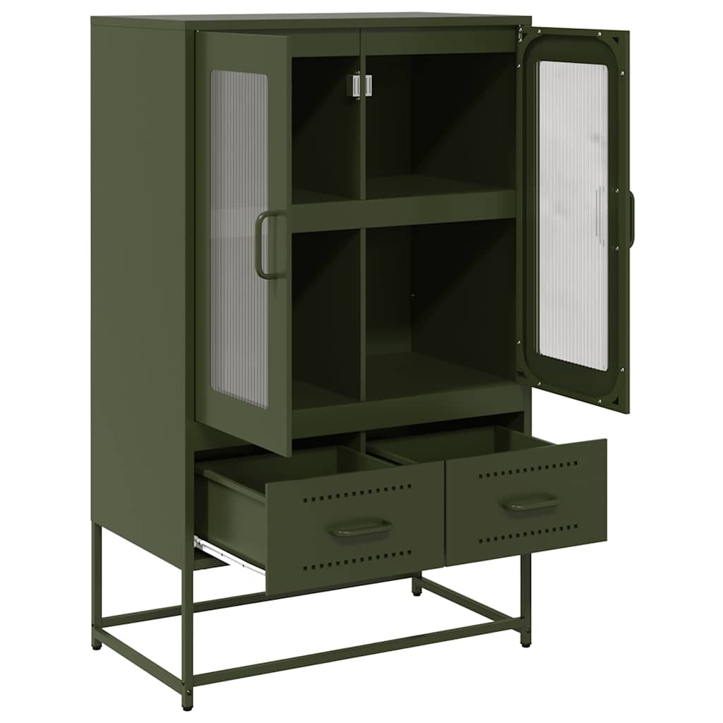 Visoka komoda maslinastozeleni 67 x 39 x 111,5 cm od čelika