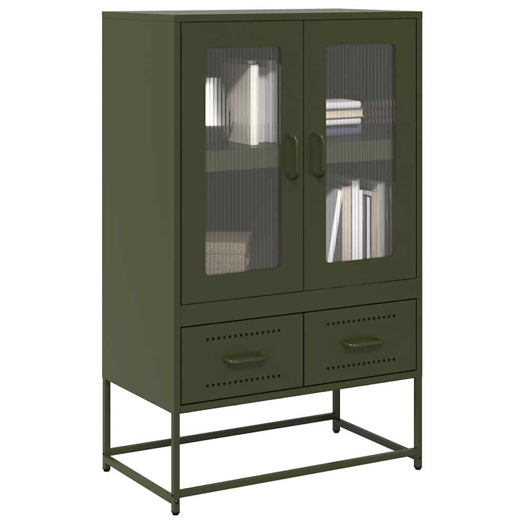 Visoka komoda maslinastozeleni 67 x 39 x 111,5 cm od čelika