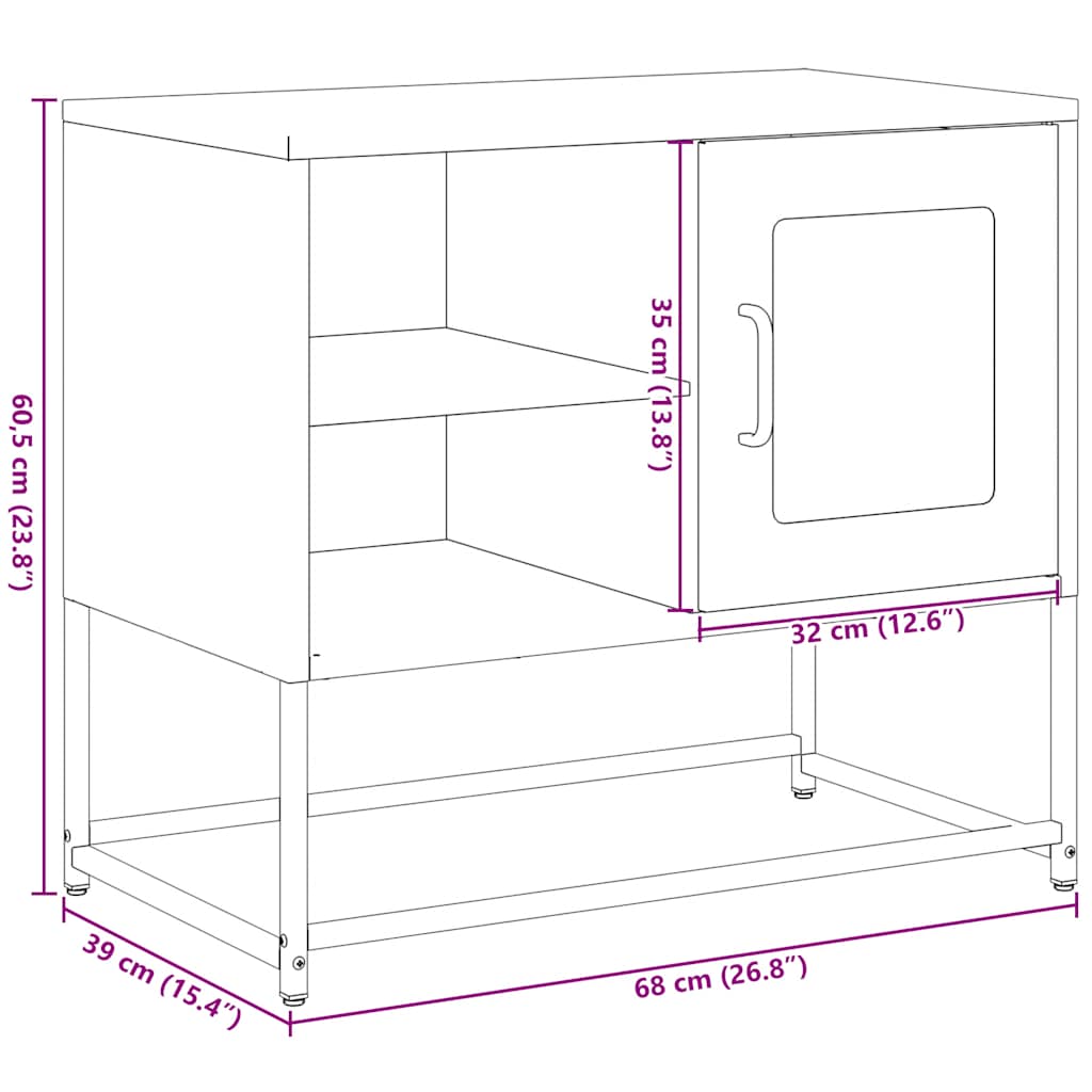 TV ormarić maslinastozeleni 68x39x60,5 cm čelični