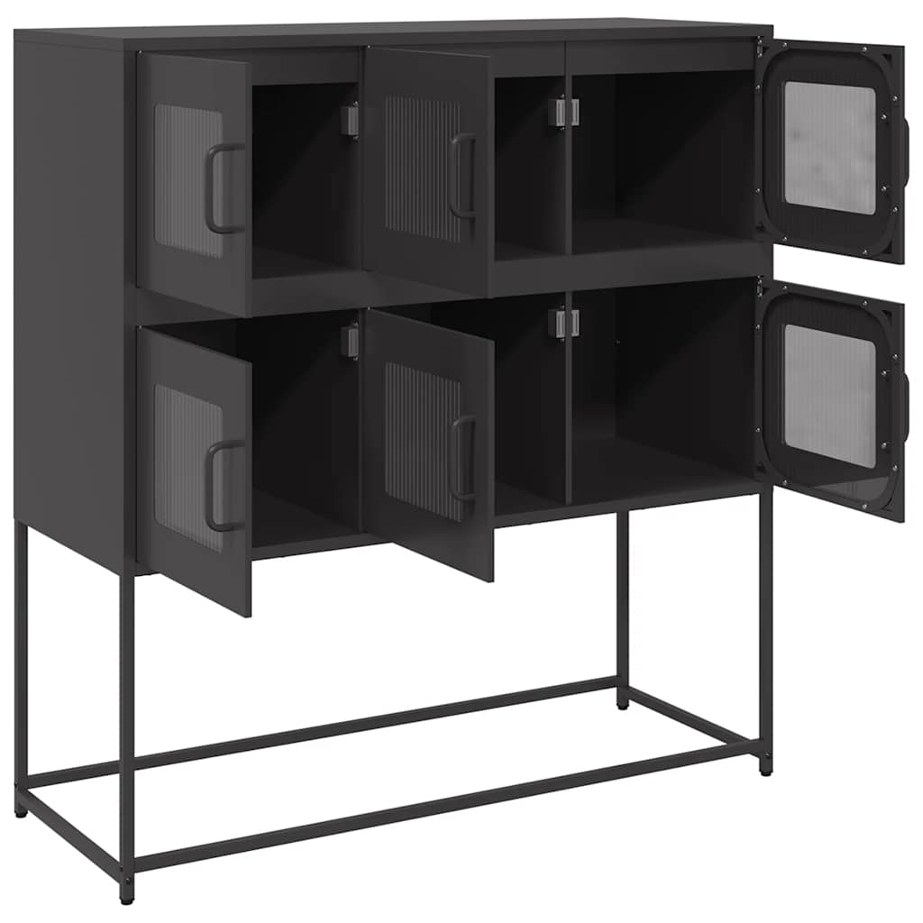 Komoda crna 100,5 x 39 x 107 cm od hladno valjanog čelika