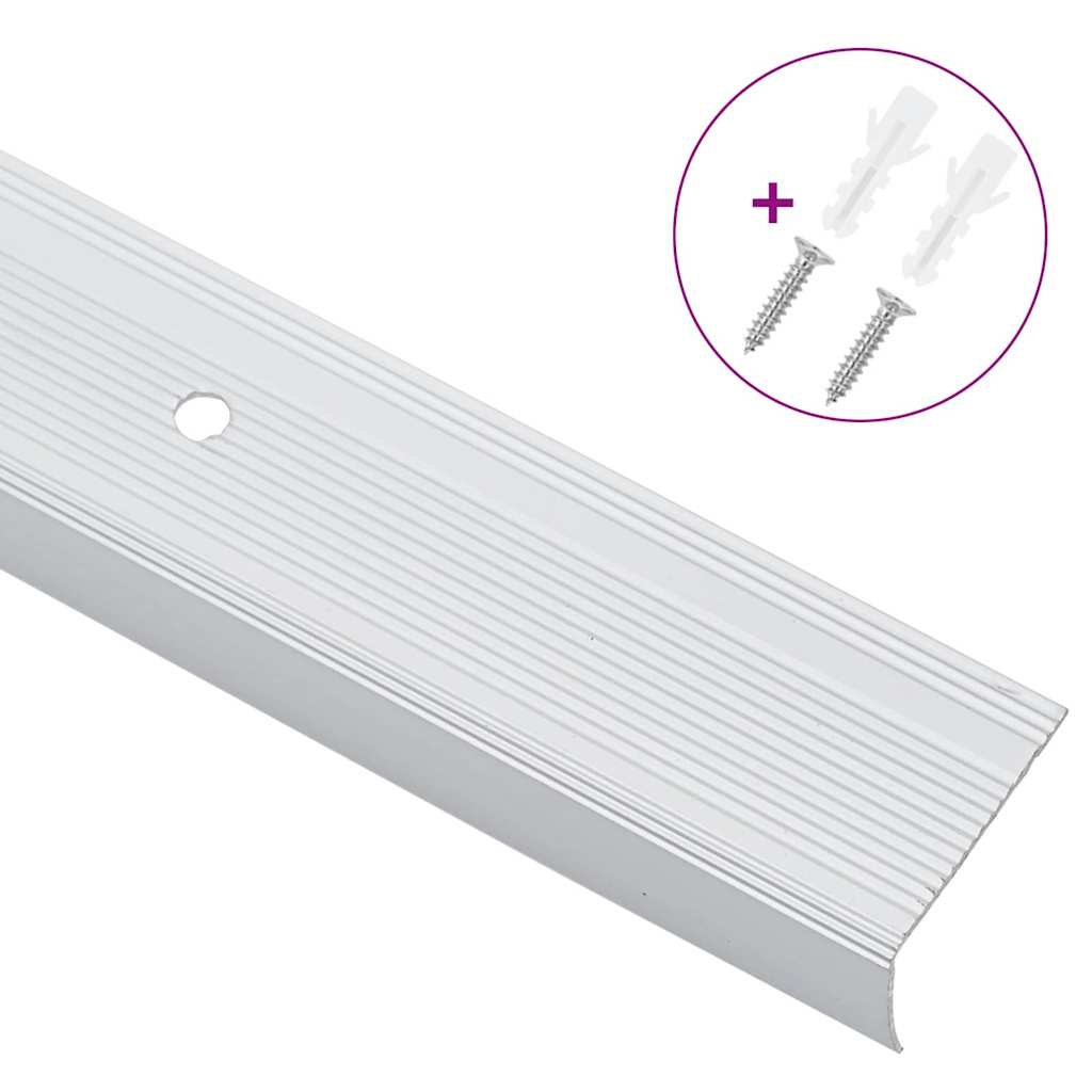 Profili za rubove stepenica 10 pcs Srebrno 67 x 3 x 2 cm