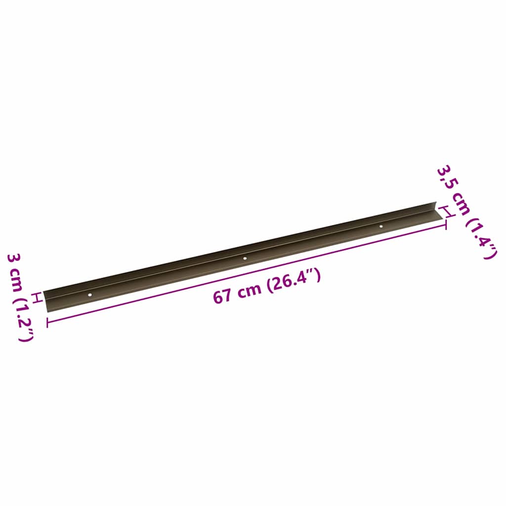 Profili za rubove stepenica 30 pcs Smeđa 67 x 3.5 x 3 cm