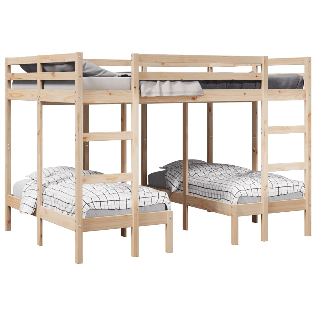 Trostruki okvir kreveta na kat 140x200 / 70x140 cm od borovine