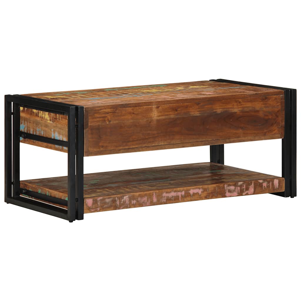 Višebojni stolić za kavu 90x50x38 cm puno drvo obrađeno