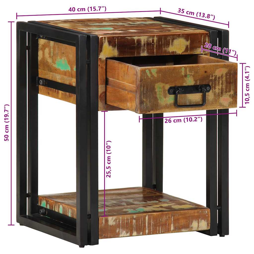 Noćni ormar 2 pcs 40 x 35 x 50 cm Čvrsto drvo iz reciklaže