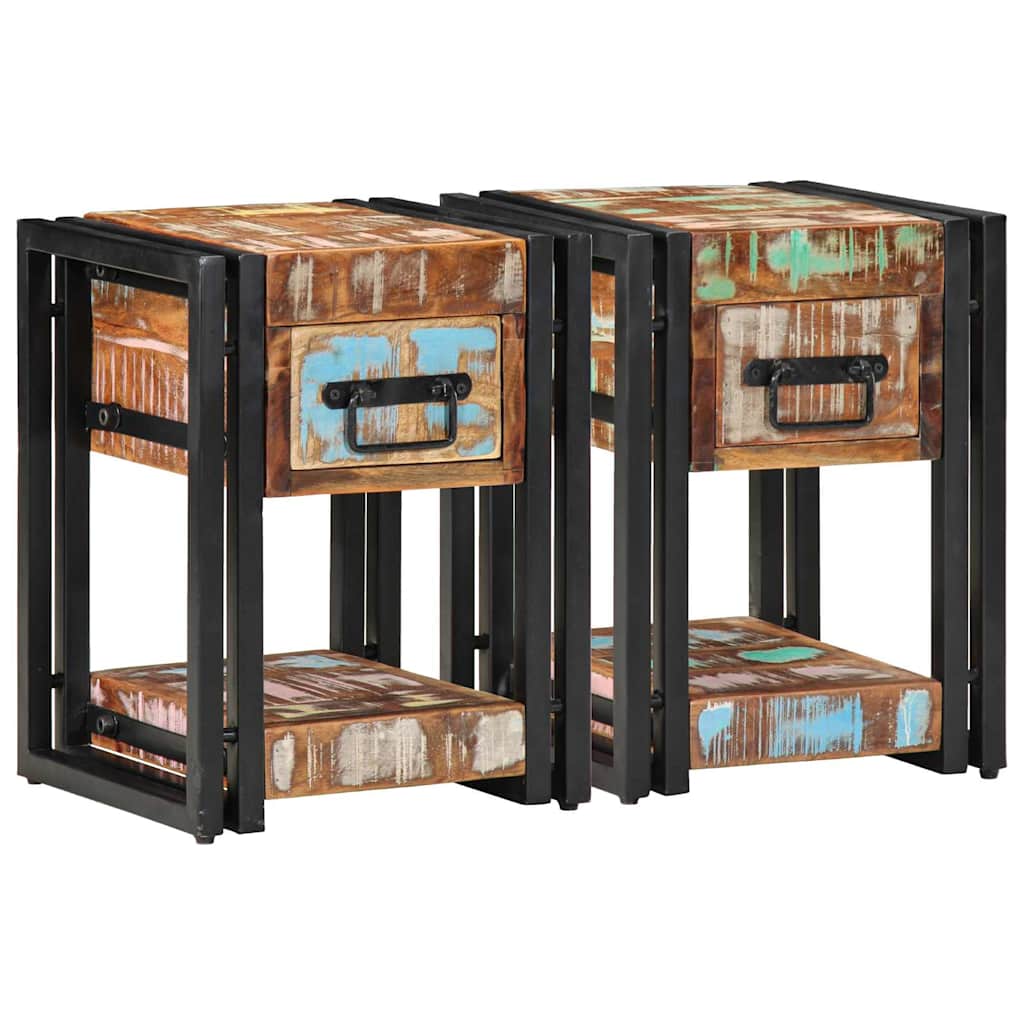 Noćni ormar 2 pcs 30 x 30 x 40 cm Čvrsto drvo iz reciklaže