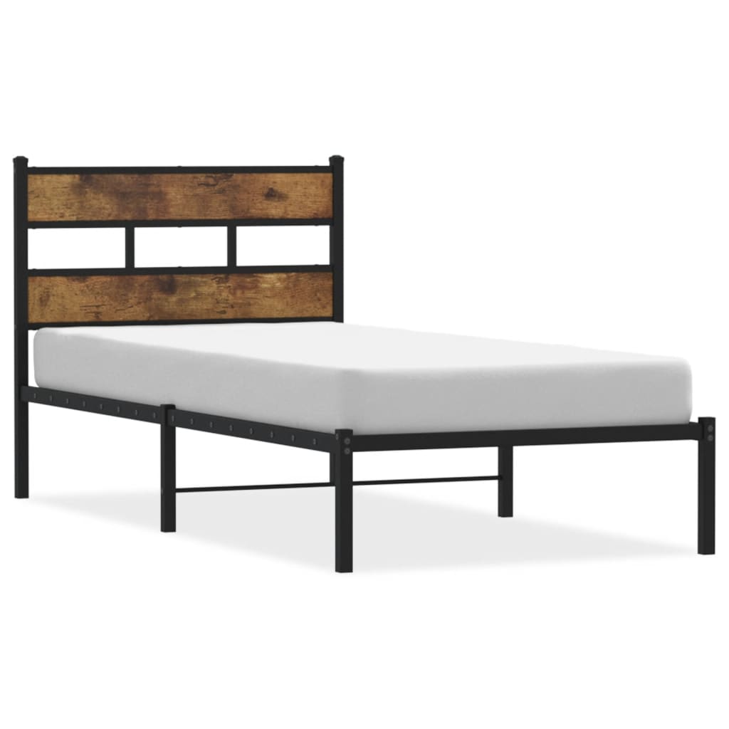 Metalni okvir kreveta bez madraca boja hrasta 80x200 cm
