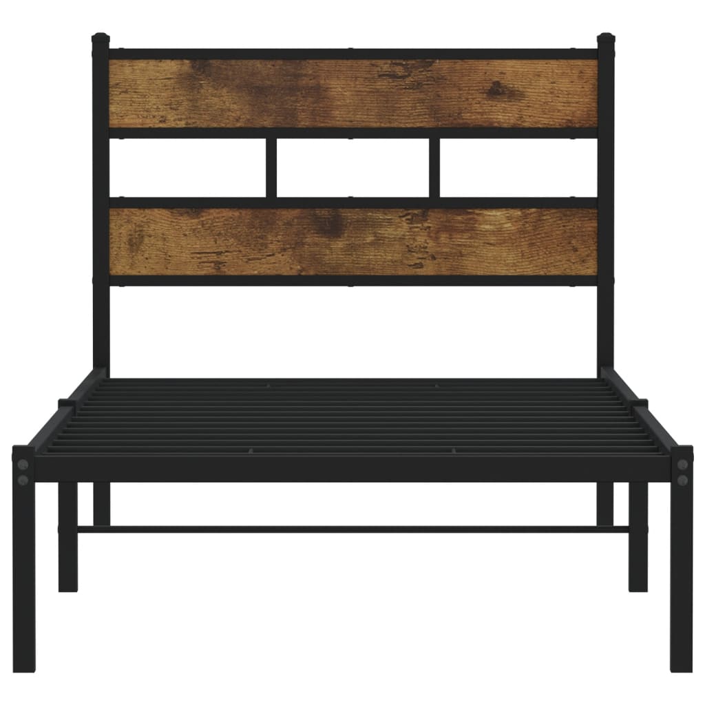 Metalni okvir kreveta bez madraca boja hrasta 80x200 cm