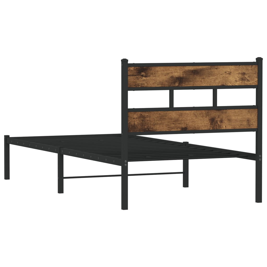 Metalni okvir kreveta bez madraca boja hrasta 100x200 cm
