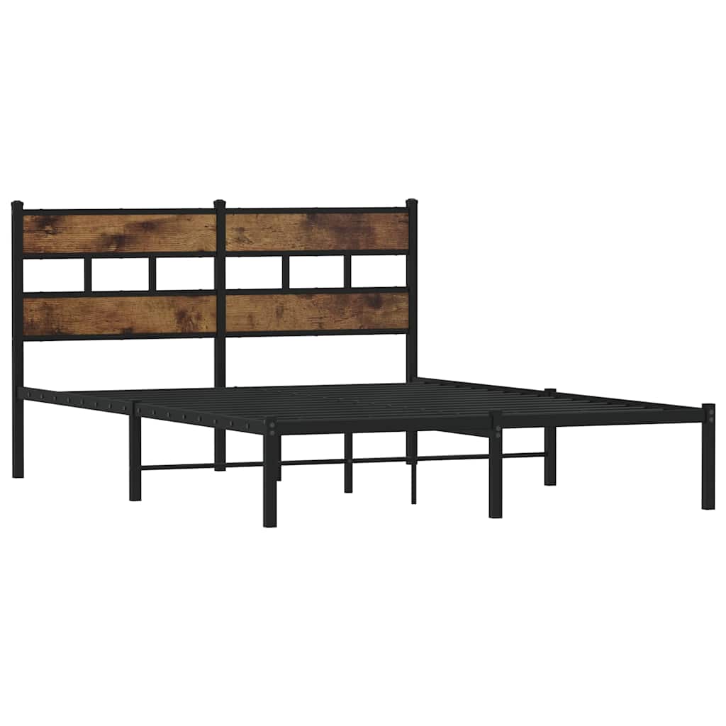 Metalni okvir kreveta bez madraca boja hrasta 140x190 cm