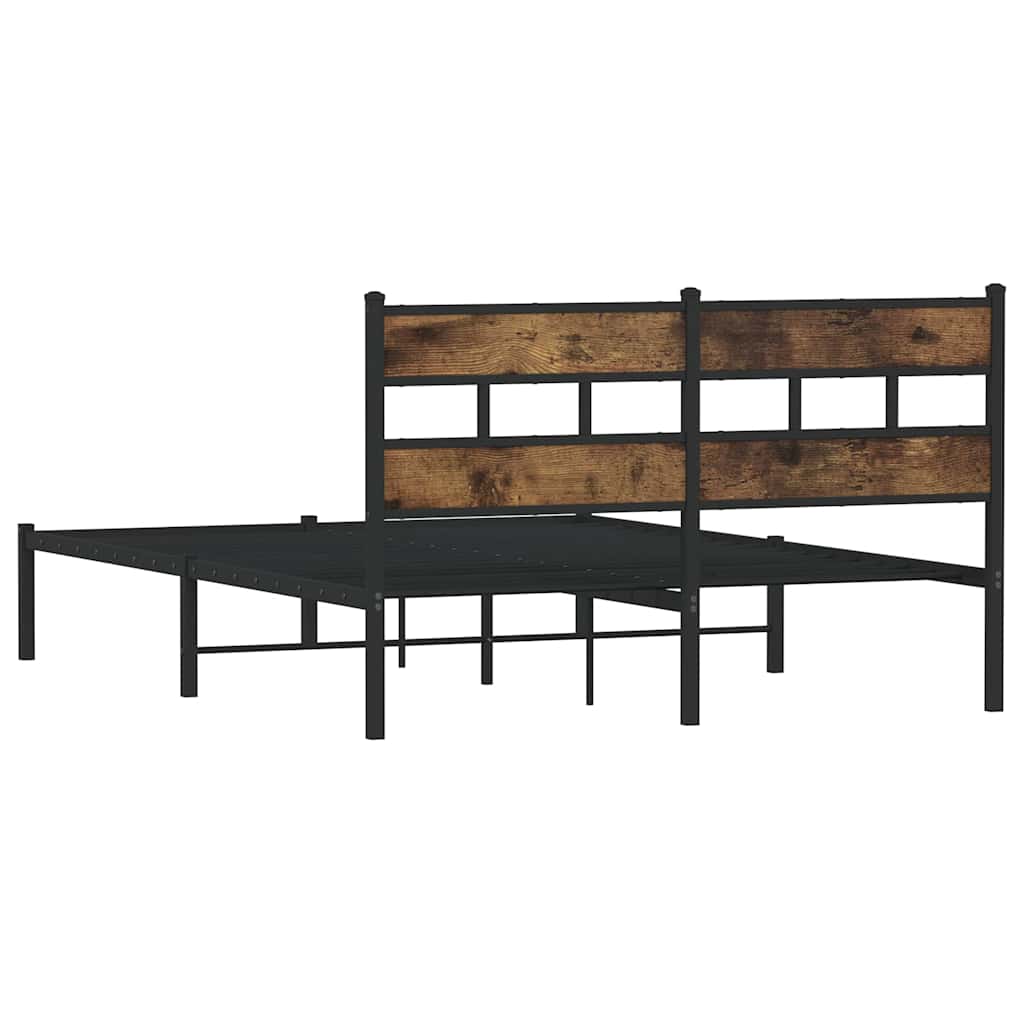 Metalni okvir kreveta bez madraca boja hrasta 140x190 cm