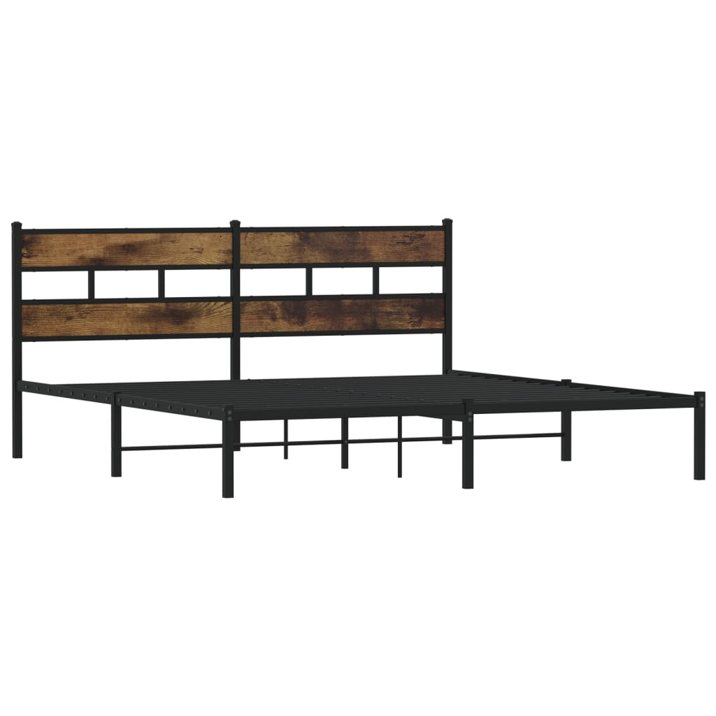 Metalni okvir kreveta bez madraca boja hrasta 183x213 cm