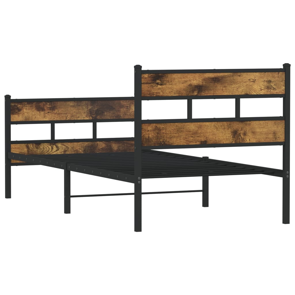 Metalni okvir kreveta bez madraca boja hrasta 90x200 cm