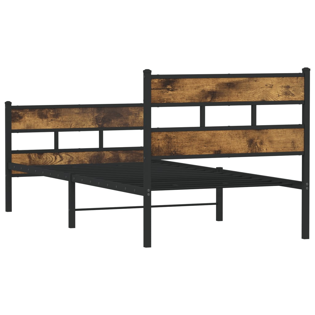 Metalni okvir kreveta bez madraca boja hrasta 100x200 cm