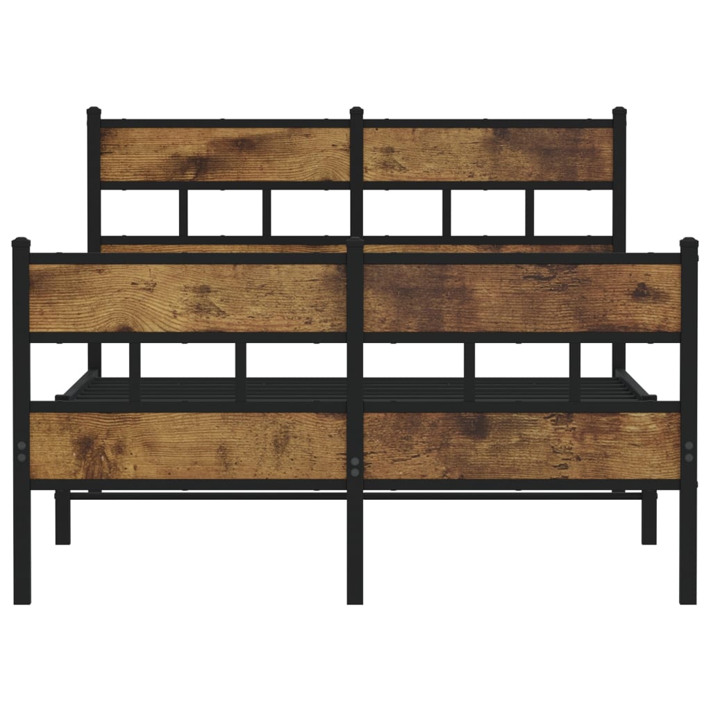Metalni okvir kreveta bez madraca boja hrasta 120x200 cm