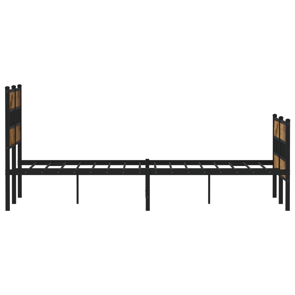 Metalni okvir kreveta bez madraca boja hrasta 120x200 cm