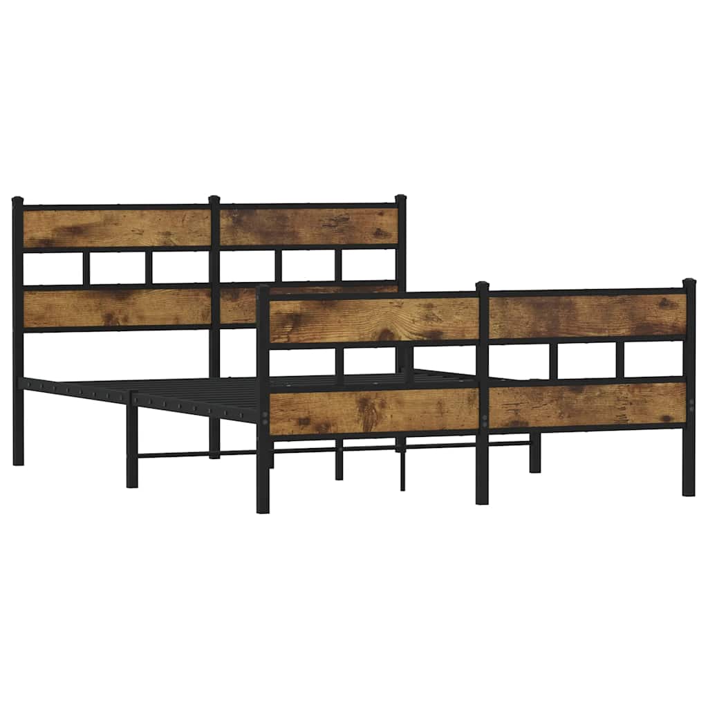 Metalni okvir kreveta bez madraca boja hrasta 135x190 cm