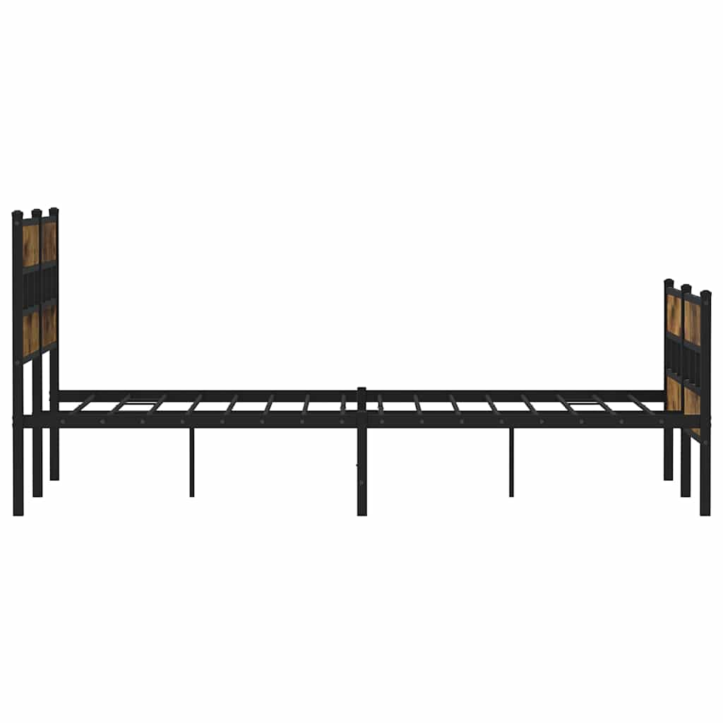 Metalni okvir kreveta bez madraca boja hrasta 135x190 cm