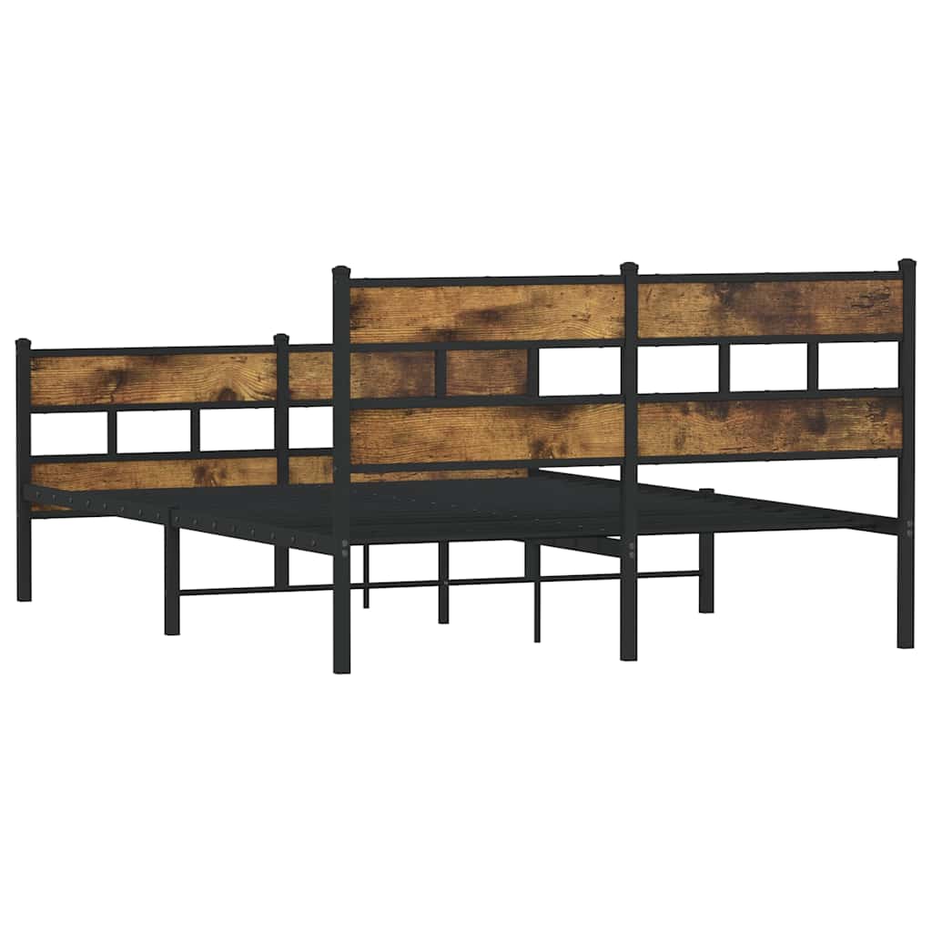 Metalni okvir kreveta bez madraca boja hrasta 135x190 cm
