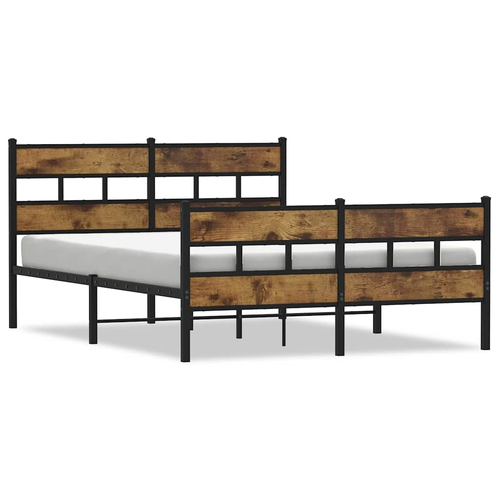 Metalni okvir kreveta bez madraca boja hrasta 140x190 cm