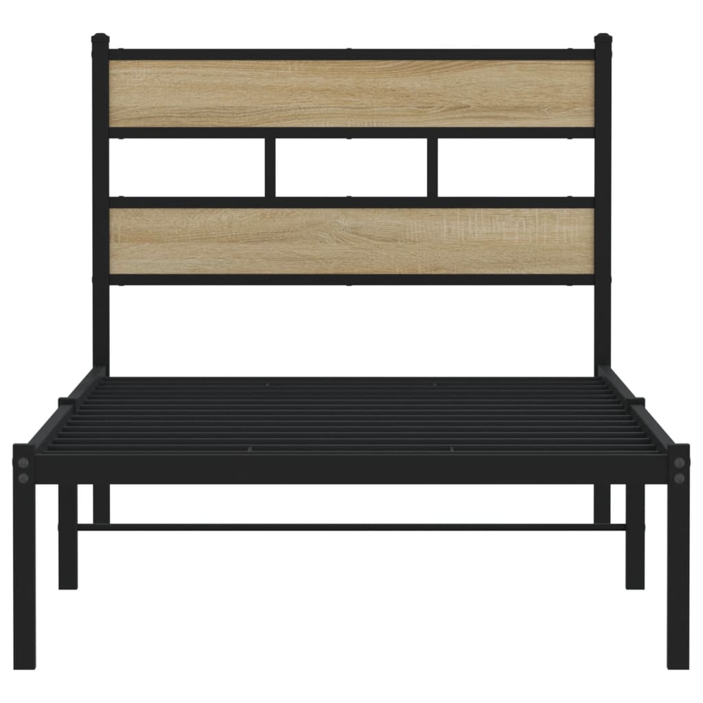Metalni okvir kreveta bez madraca boja hrasta sonome 75x190 cm