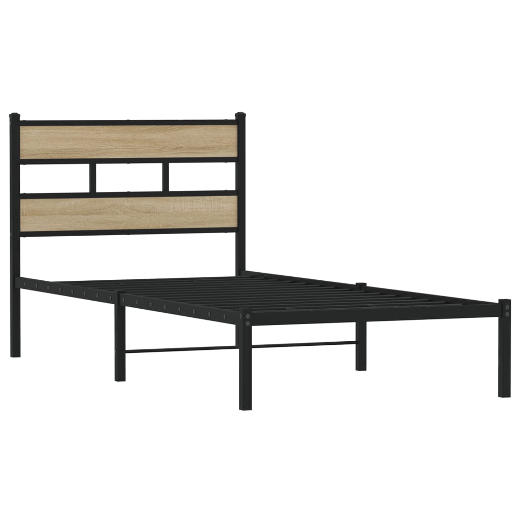 Metalni okvir kreveta bez madraca boja hrasta sonome 90x190 cm