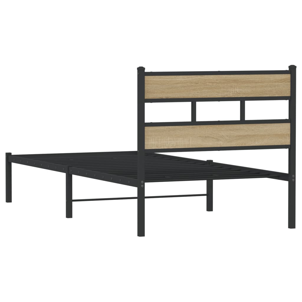 Metalni okvir kreveta bez madraca boja hrasta sonome 90x190 cm