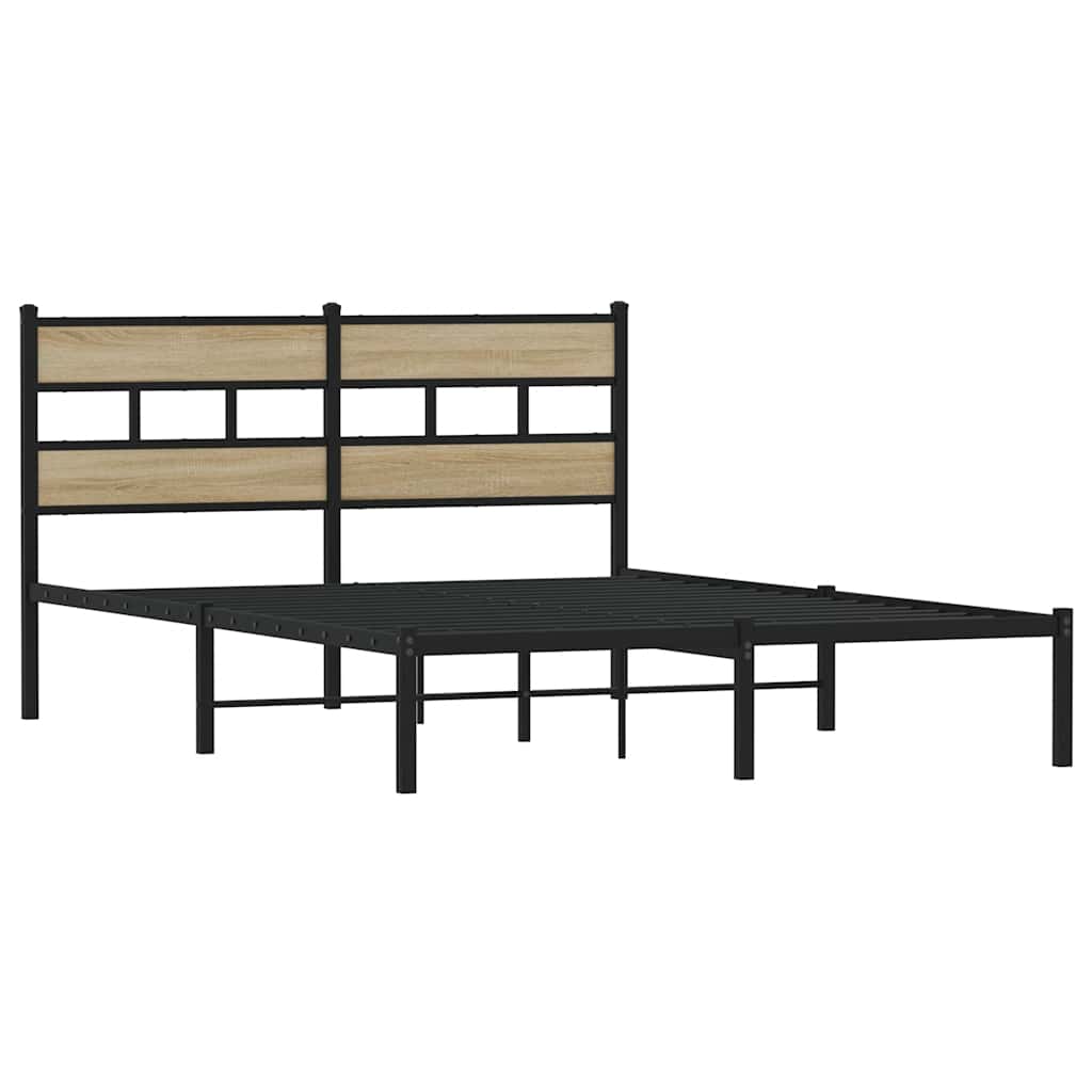 Metalni okvir kreveta bez madraca boja hrasta sonome 140x190 cm
