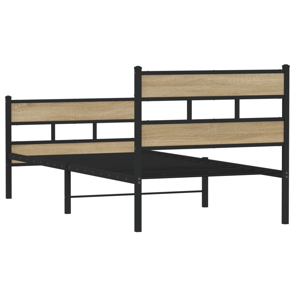 Metalni okvir kreveta bez madraca boja hrasta sonome 80x200 cm