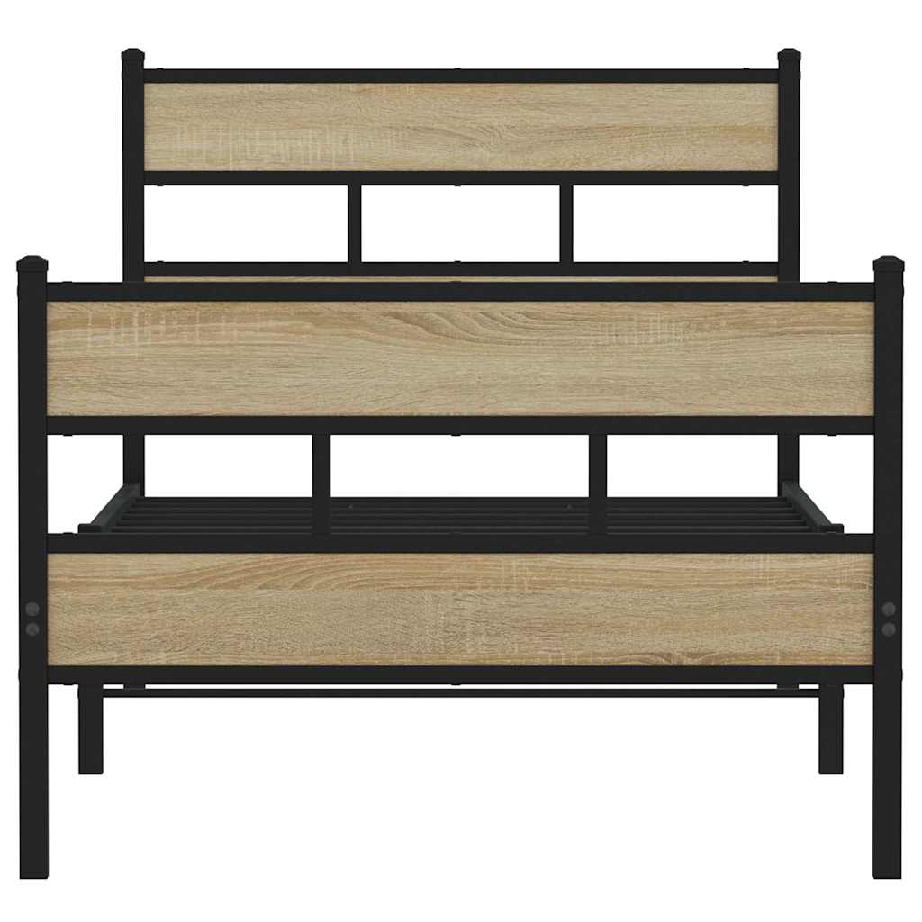Metalni okvir kreveta bez madraca boja hrasta sonome 100x190 cm