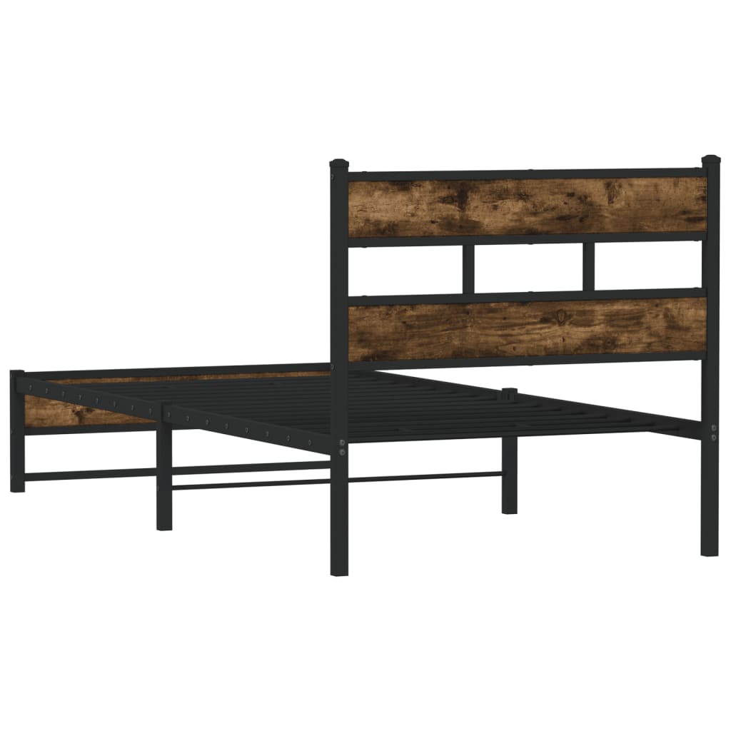 Metalni okvir kreveta bez madraca boja hrasta 100x190 cm