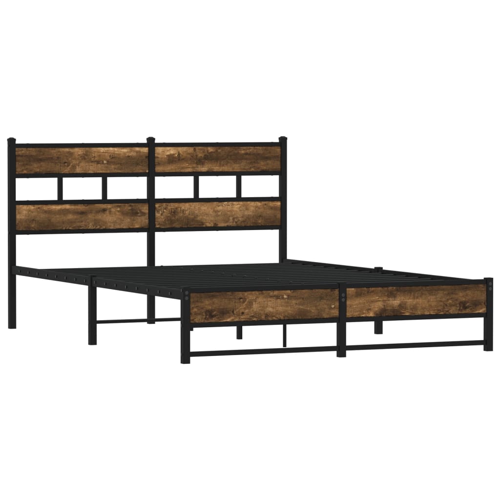 Metalni okvir kreveta bez madraca boja hrasta 135x190 cm