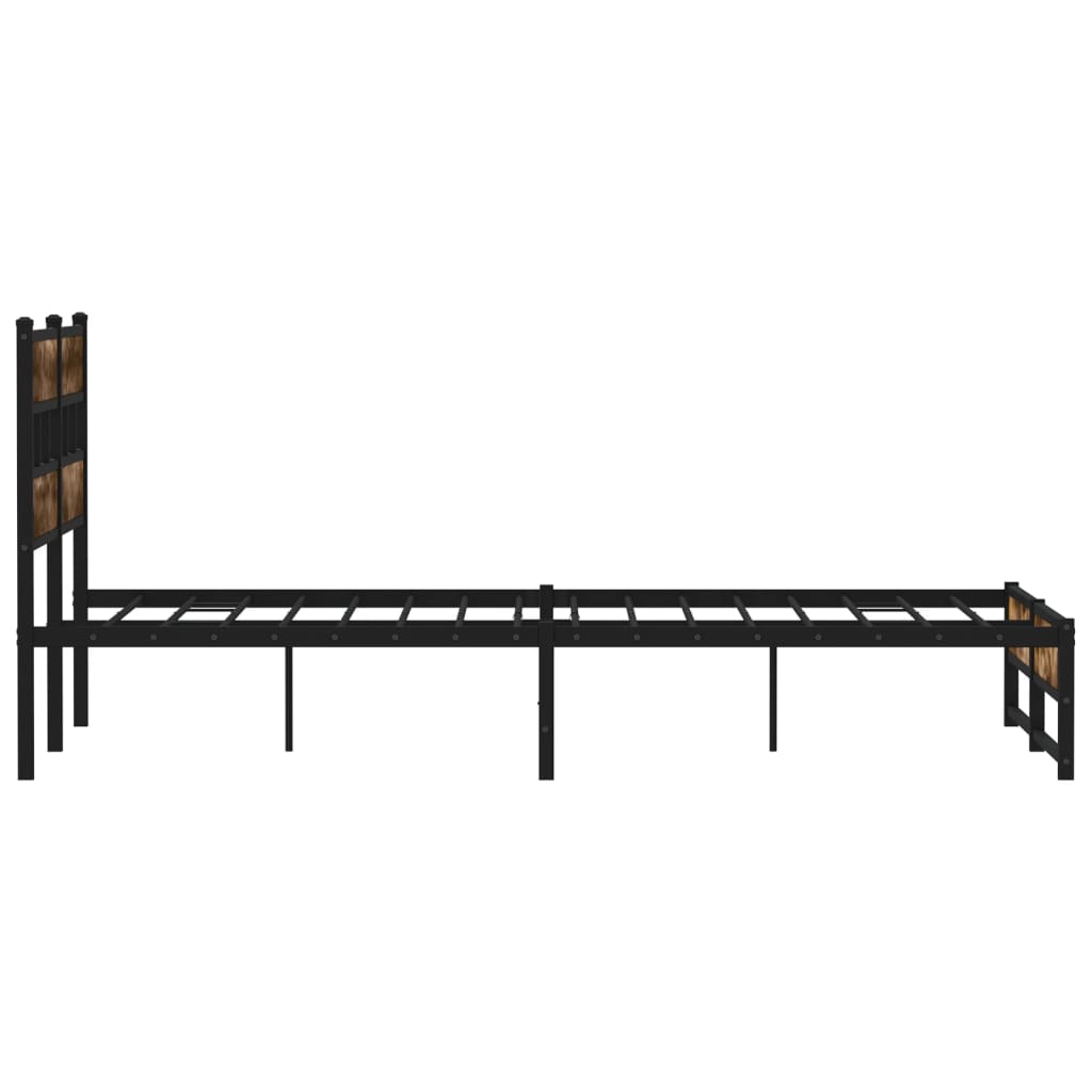 Metalni okvir kreveta bez madraca boja hrasta 140x200 cm