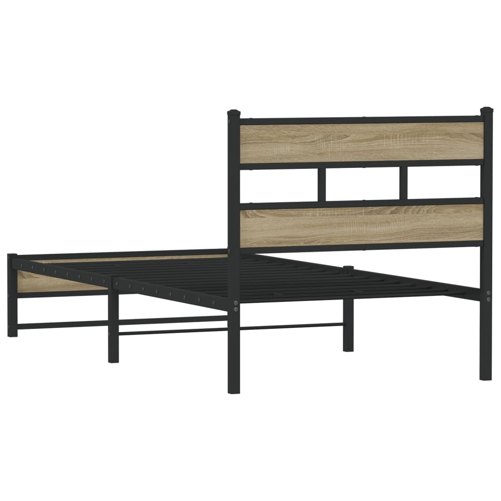 Metalni okvir kreveta bez madraca boja hrasta sonome 90x190 cm