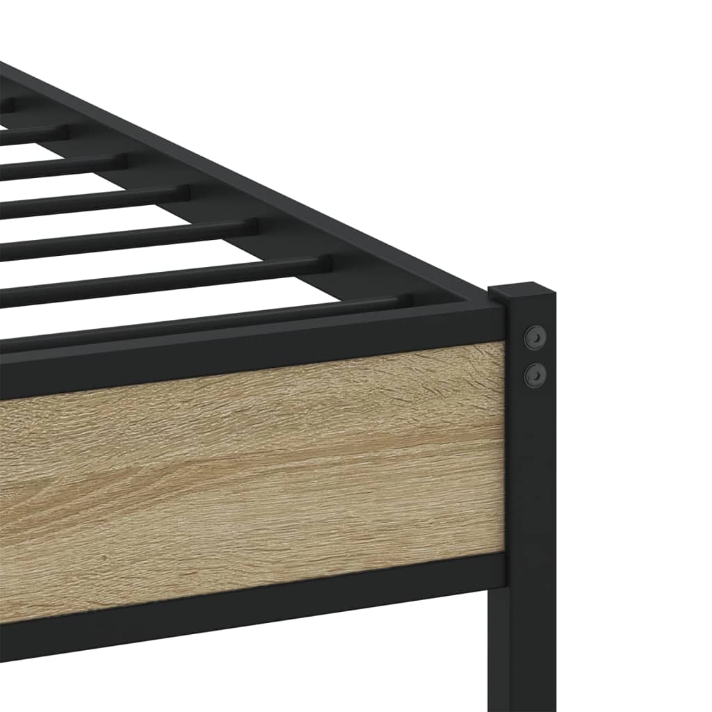 Metalni okvir kreveta bez madraca boja hrasta sonome 90x200 cm