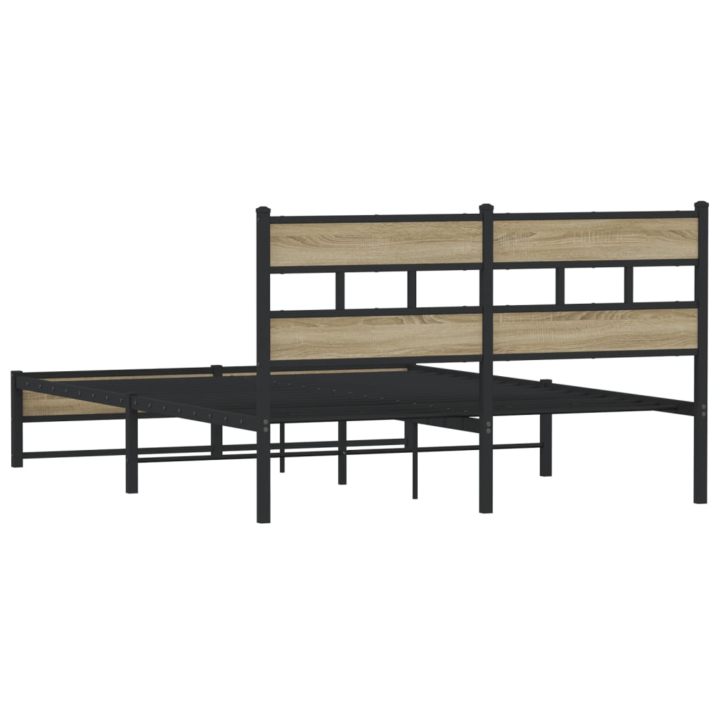 Metalni okvir kreveta bez madraca boja hrasta sonome 140x190 cm