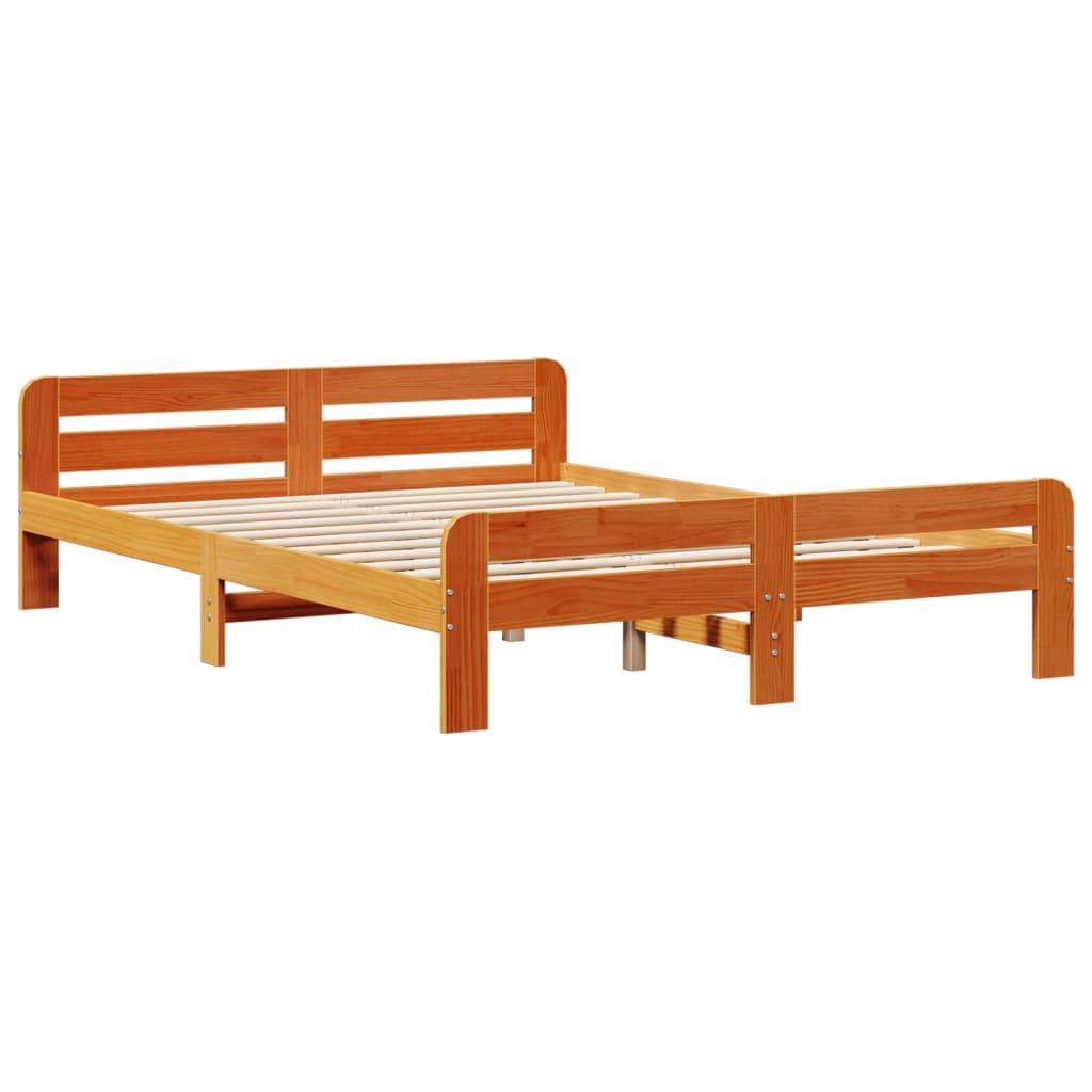 Krevet s regalom za knjige bez madraca 150x200 cm od borovine