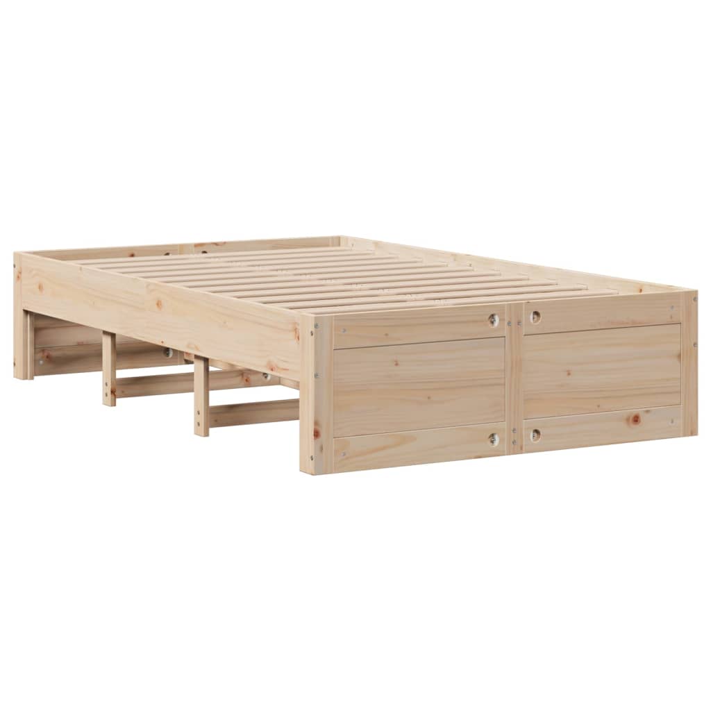Krevet s regalom za knjige bez madraca 135x190 cm od borovine