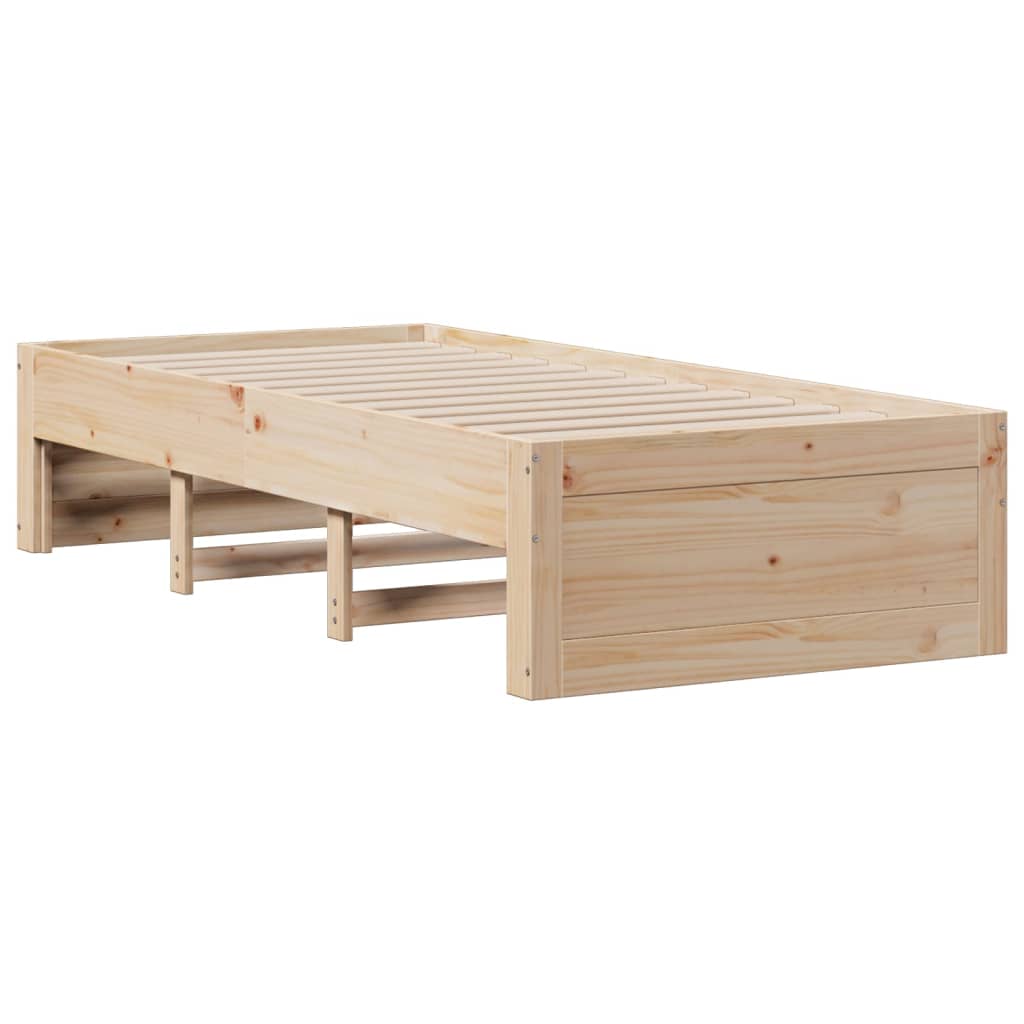 Krevet s regalom za knjige bez madraca 75x190 cm borovina
