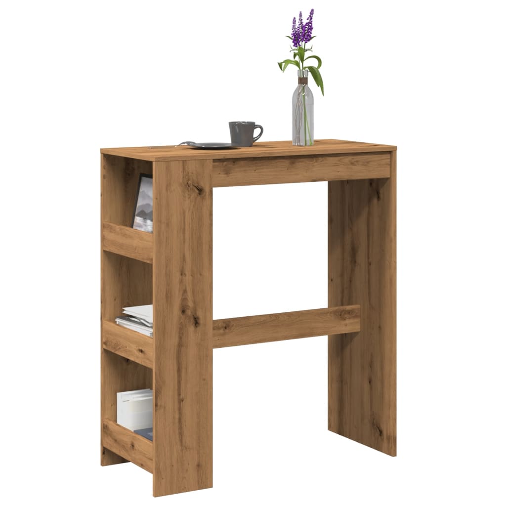 Barski stol s držačima boja hrasta 90x40x103,5 cm drveni