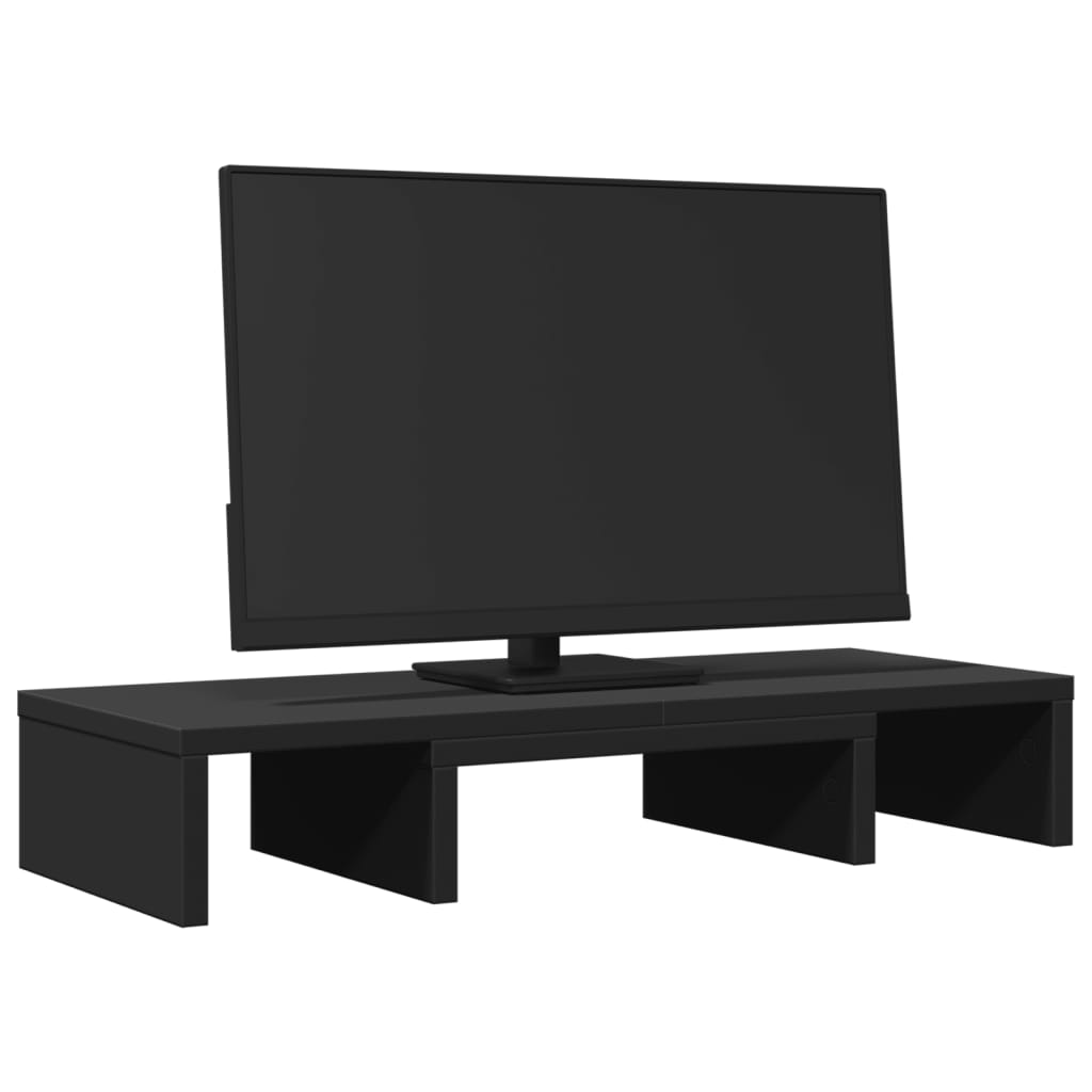 Stalak za monitor podesivi crni 60x24x10,5 cm konstruirano drvo