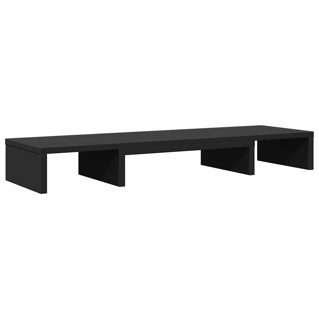 Stalak za monitor podesivi crni 80 x 24 x 10,5 cm drveni