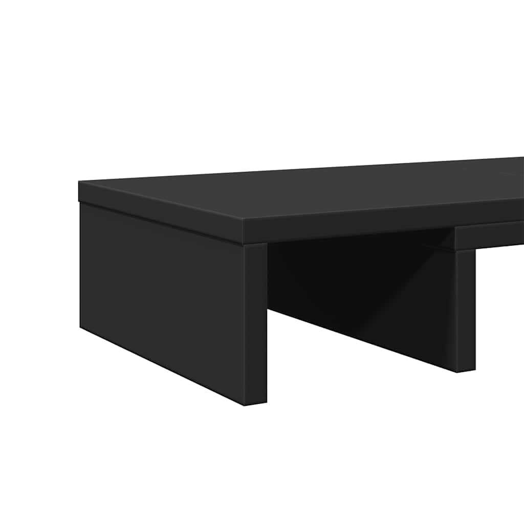 Stalak za monitor podesivi crni 80 x 24 x 10,5 cm drveni