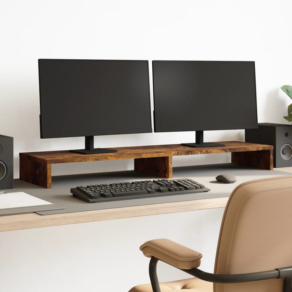 Stalak za monitor boja dimljenog hrasta 100x27x10 cm drveni