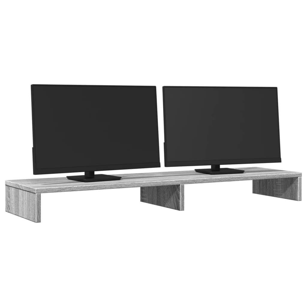 Stalak za monitor siva boja hrasta 100x27x10 cm drveni