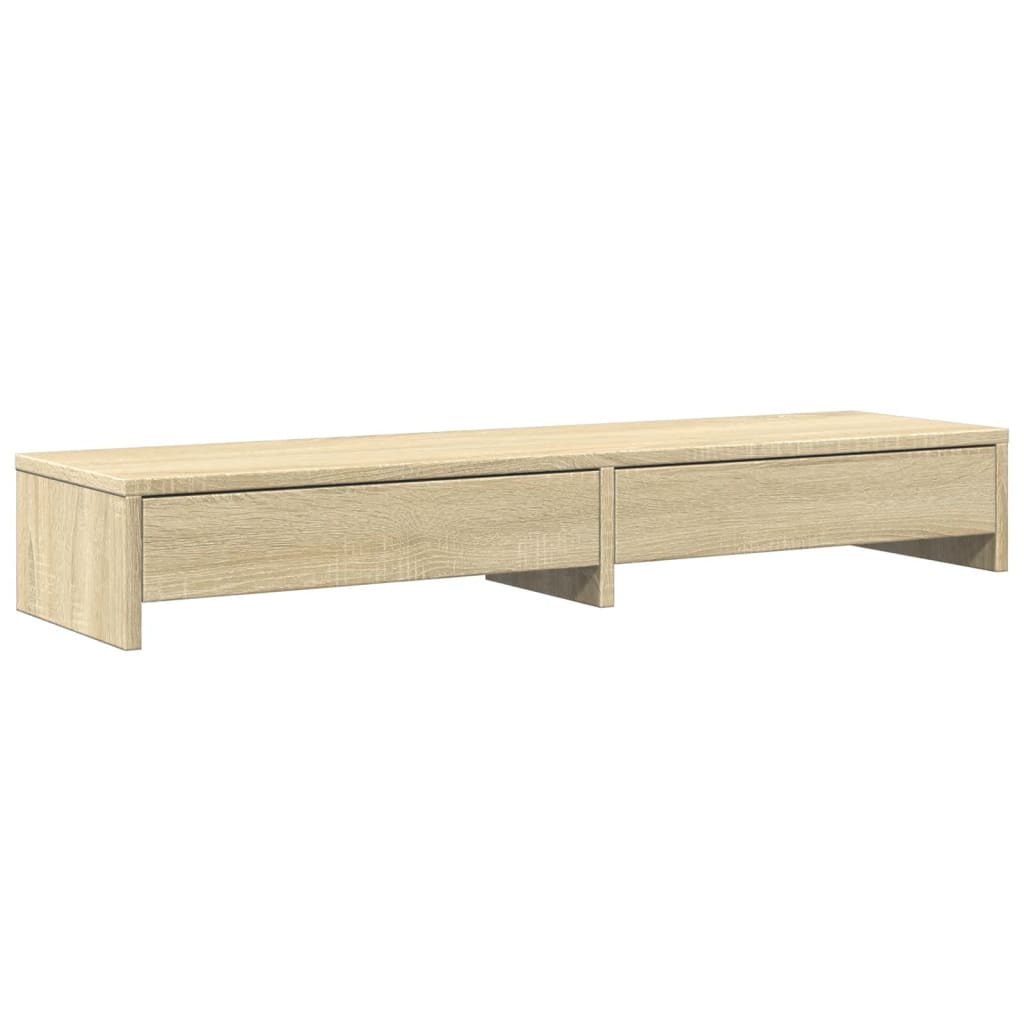 Stalak za monitor s ladicama Sonoma hrast 100x27x15 cm Konstruirano drvo