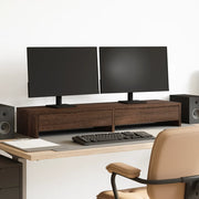 Stalak za monitor s ladicama boja hrasta 100x27x15 cm drveni