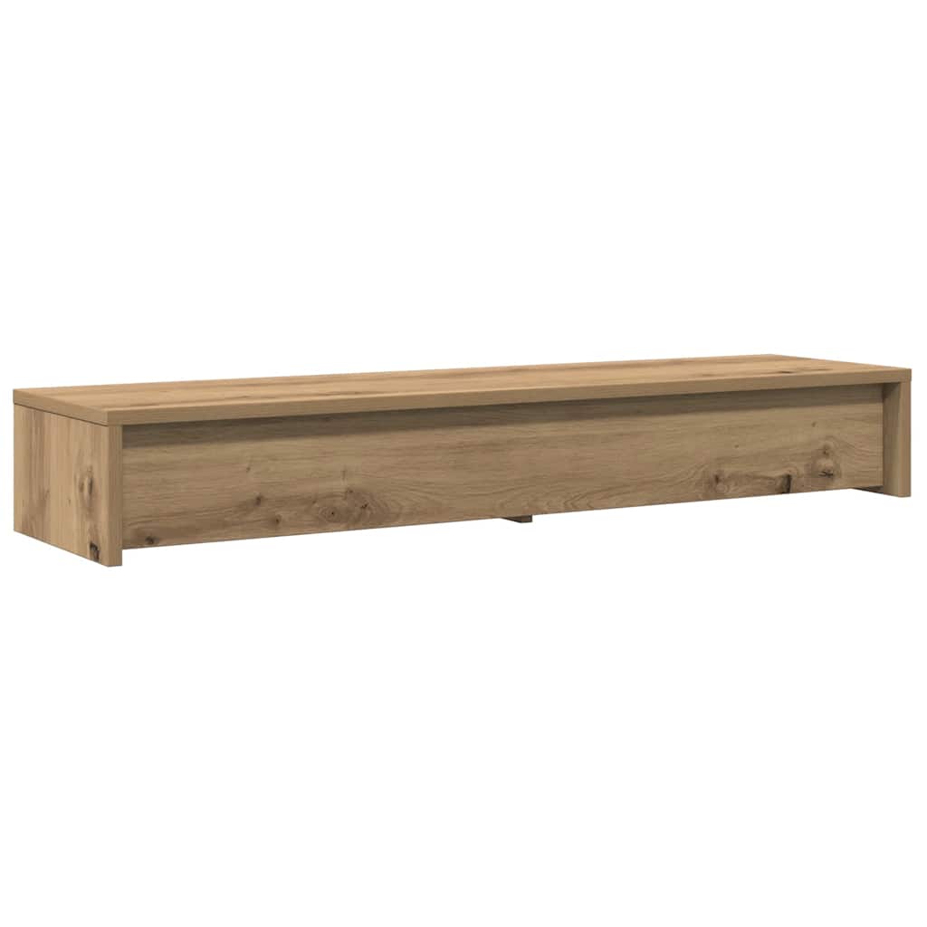 Stalak za monitor s ladicama boja hrasta 100x27x15 cm drveni