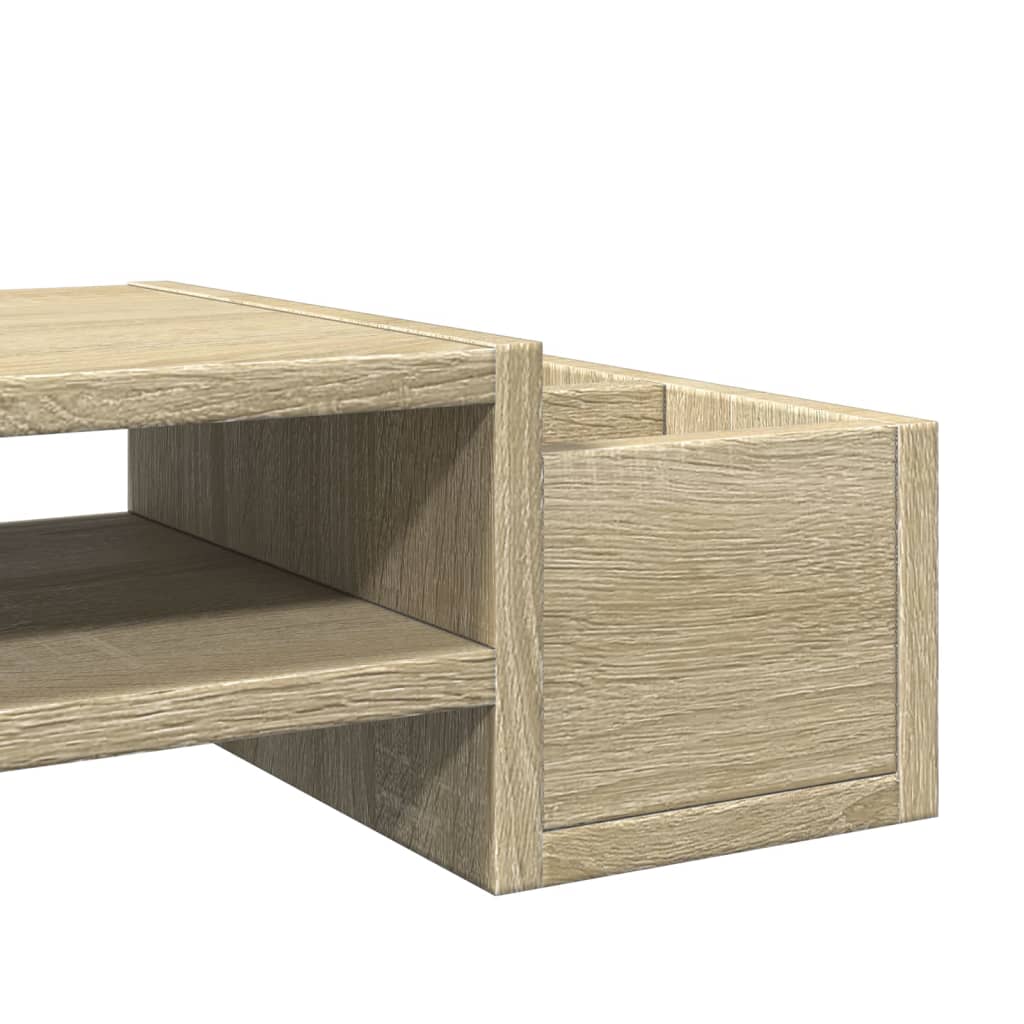 Stalak za monitor s pohranom boja hrasta 70 x 27 x 15 cm drveni